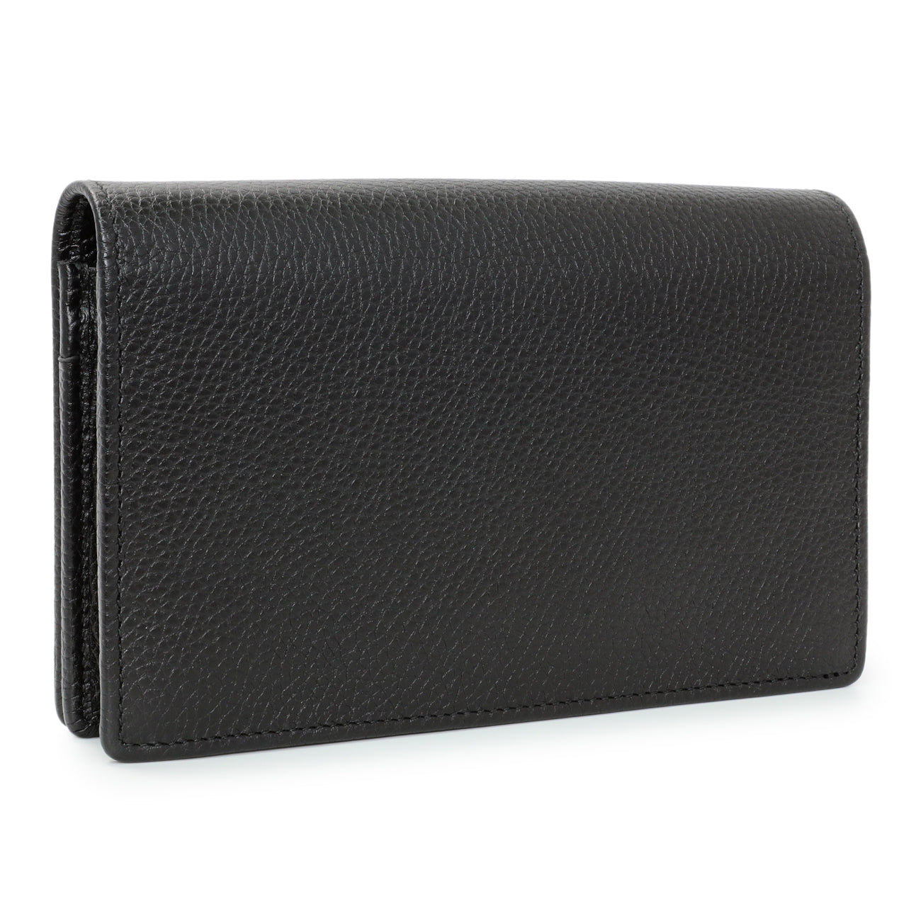 Exclusive Gucci Black Pebbled Calfskin Soho Wallet on Chain — Side View