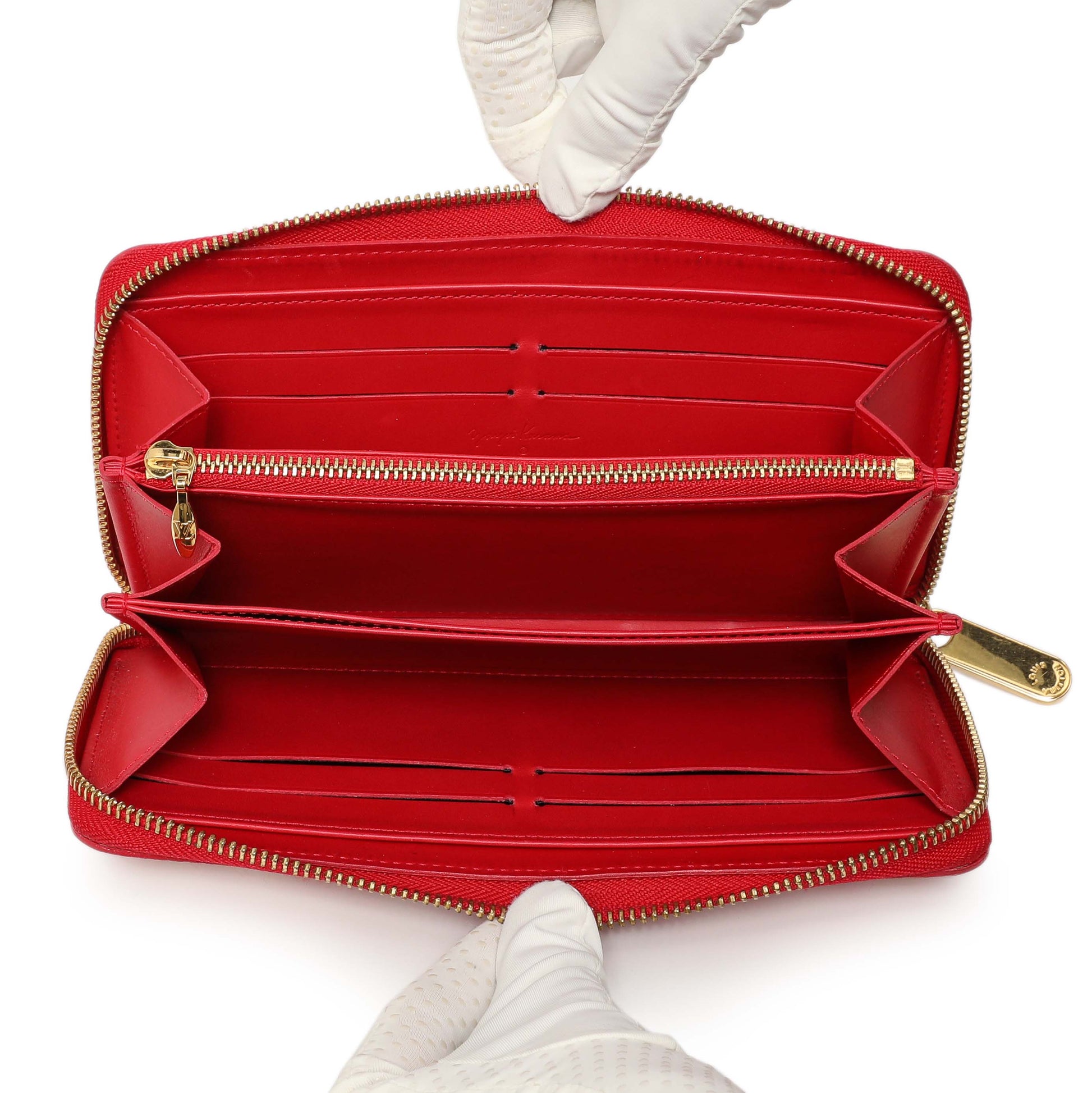 Exclusive Louis Vuitton Yayoi Kusama Red Vernis Infinity Dots Zippy Wallet — Alternate View 12