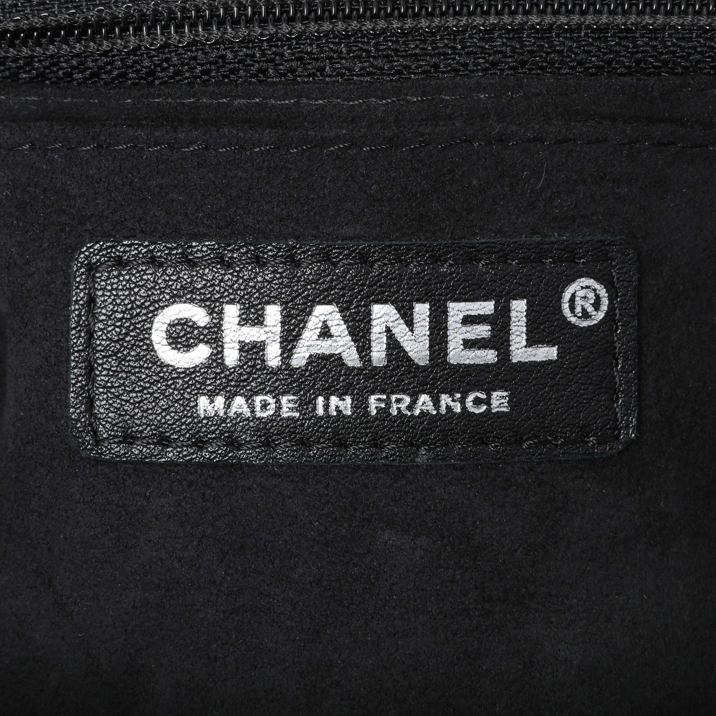 Exclusive Chanel Black Irridescent Calfskin Crystal CC Mini Flap — Detail View