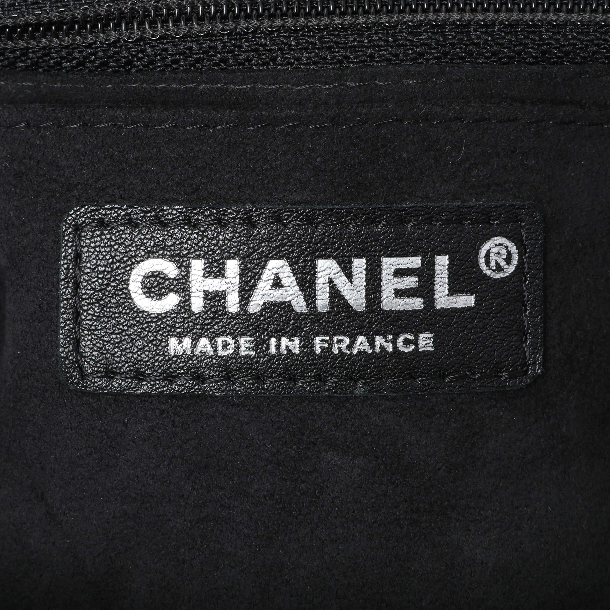 Exclusive Chanel Black Irridescent Calfskin Crystal CC Mini Flap — Detail View