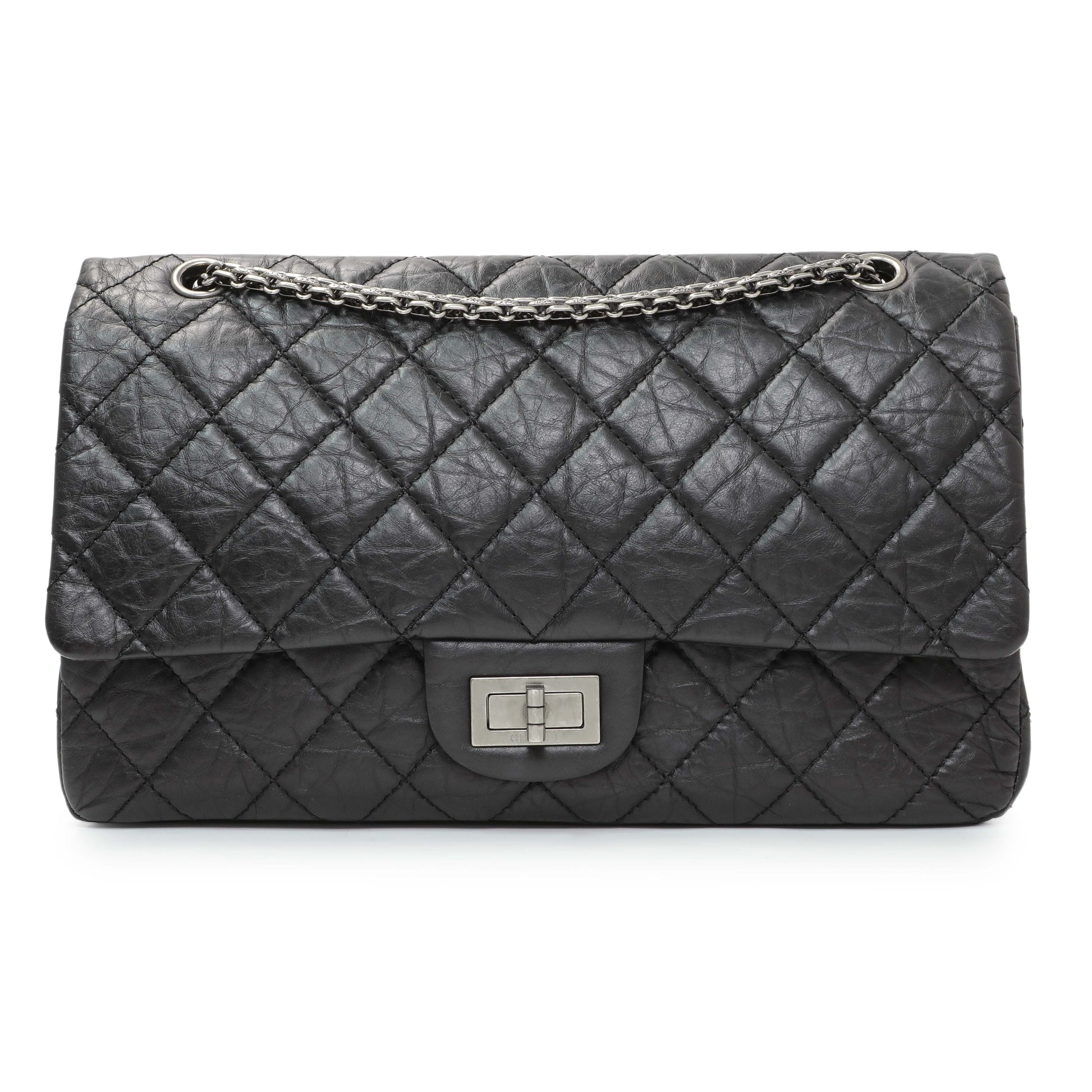 Exclusive Chanel Black Quilted Aged Calfskin 2.55 Reissue 227 Flap — Front View