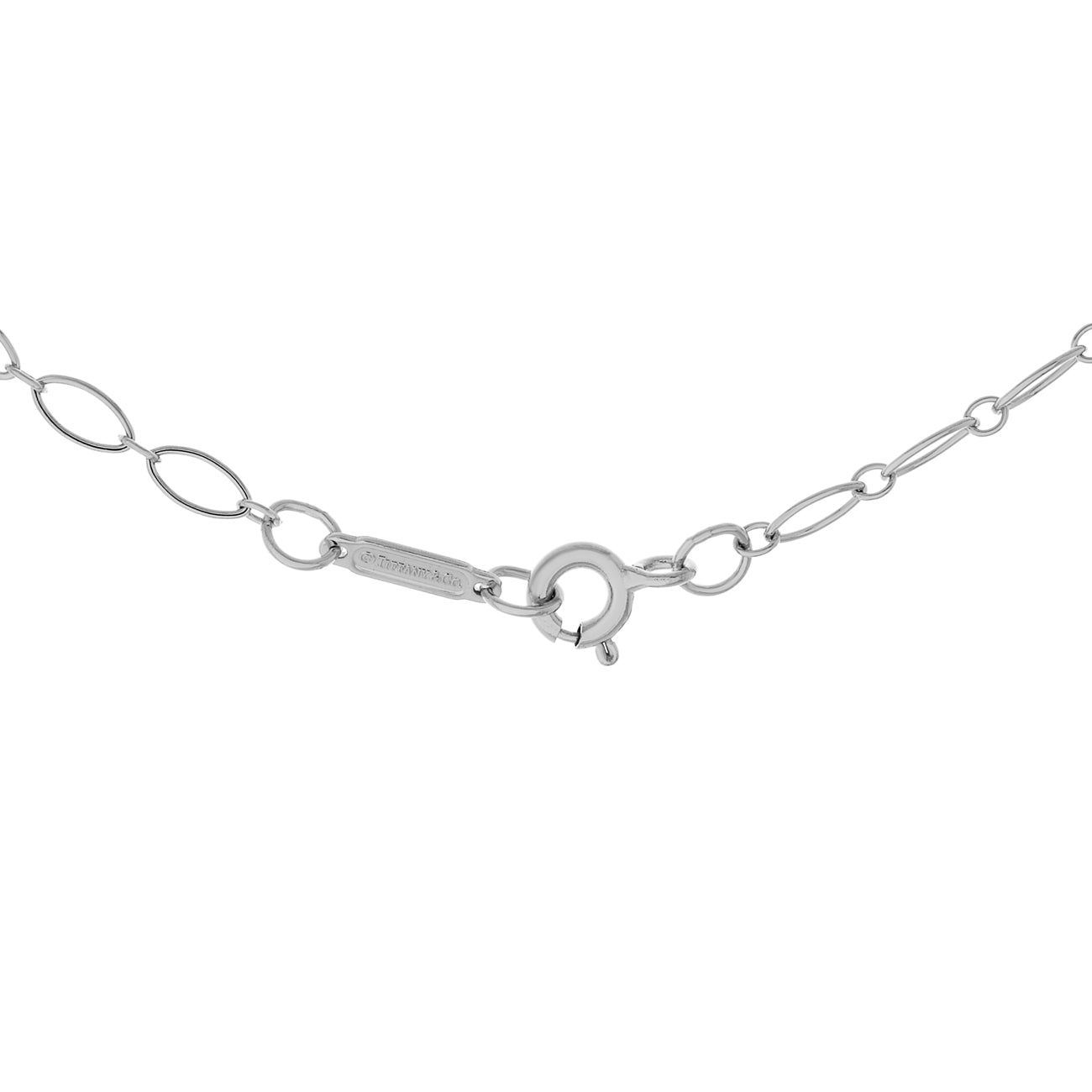 Exclusive Tiffany & Co. 18K White Gold Oval Link Chain Necklace — Side View