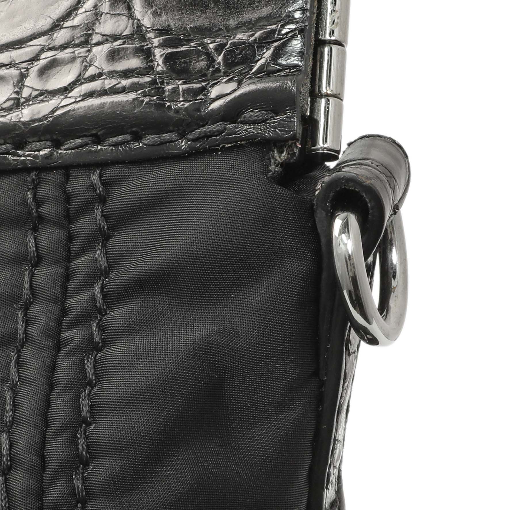 Exclusive Prada Black Nylon Frame Tote — Alternate View 7