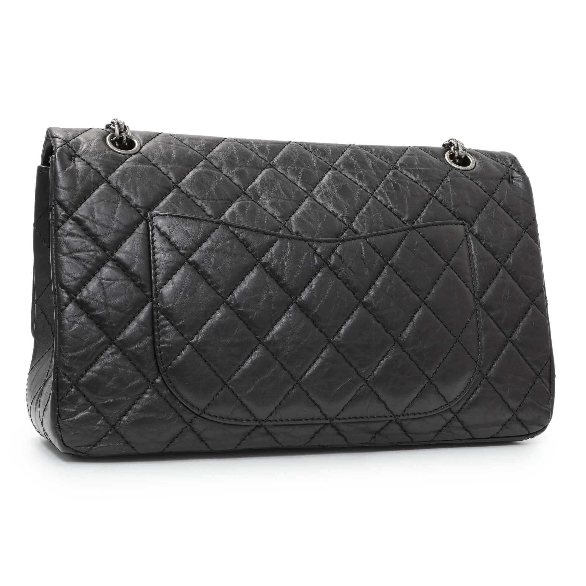 Exclusive Chanel Black Quilted Aged Calfskin 2.55 Reissue 227 Flap — Side View