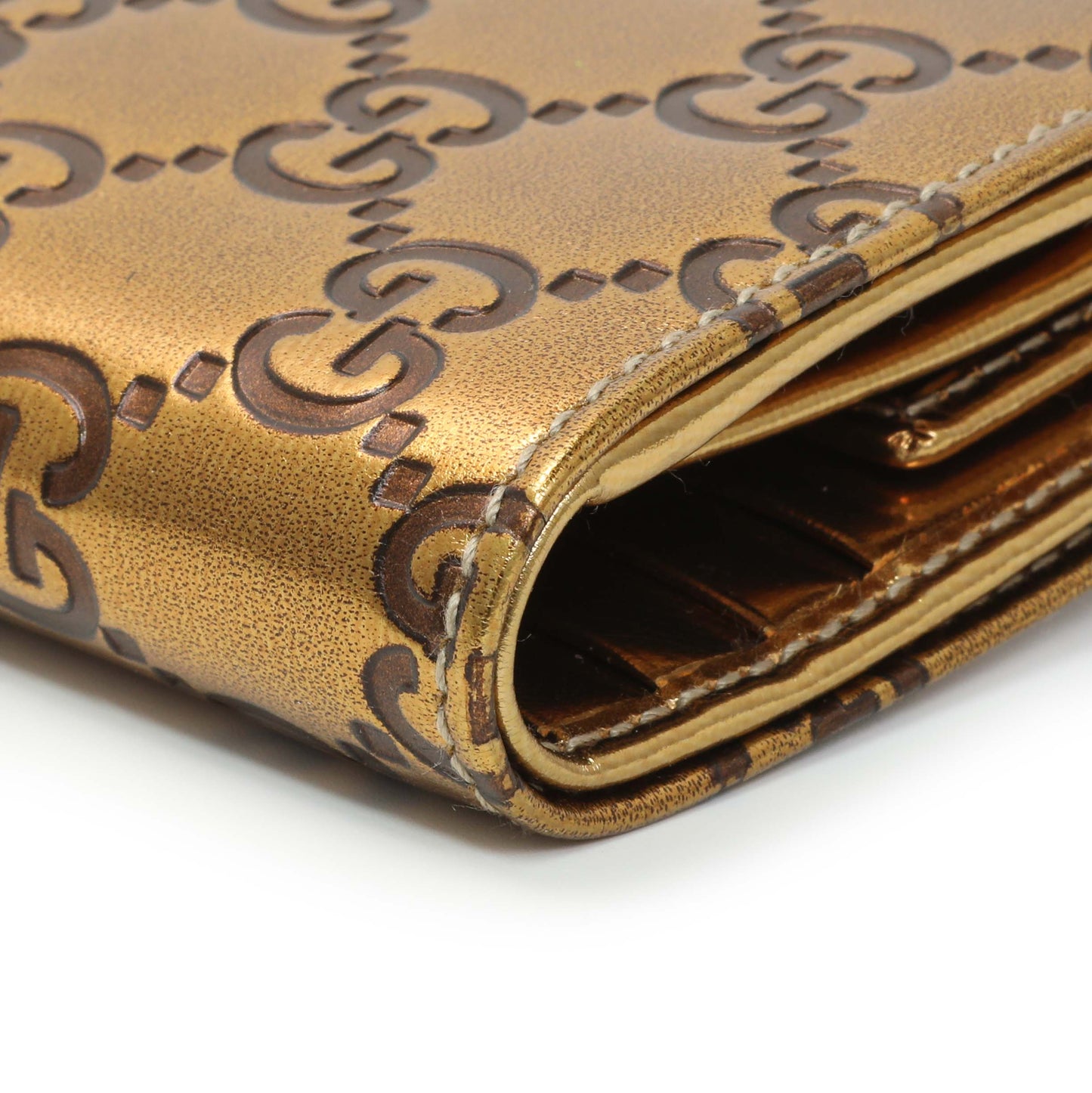 Exclusive Gucci Bronze Guccissima Compact Wallet — Alternate View 7