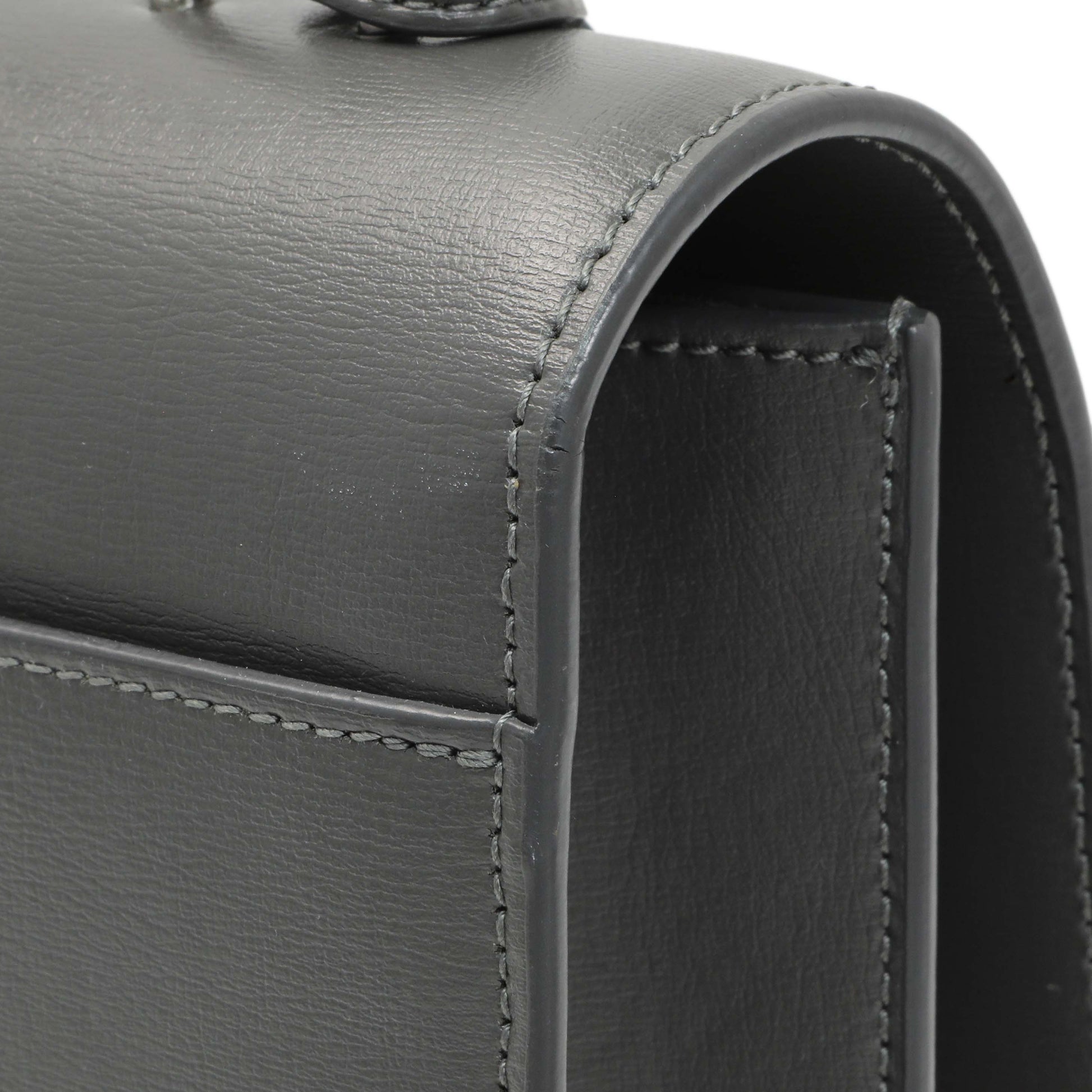 Exclusive Saint Laurent Grey Calfskin Medium Monogram Sunset — Alternate View 9