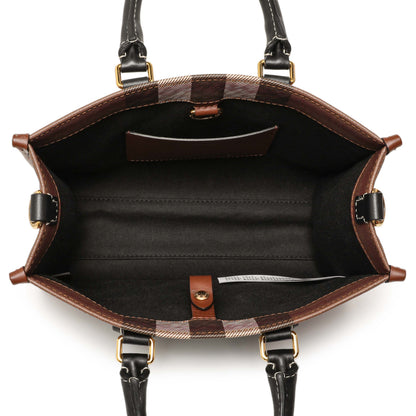 Exclusive Burberry Dark Birch Brown E-Canvas Check Calfskin Mini Freya Tote — Alternate View 10