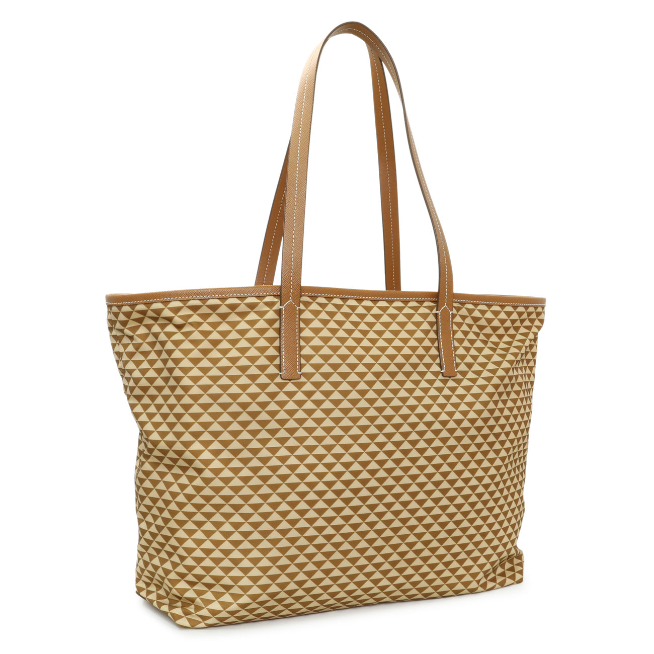 Exclusive Prada Re-Nylon Saffiano Triangolo Symbole Shopping Tote — Side View