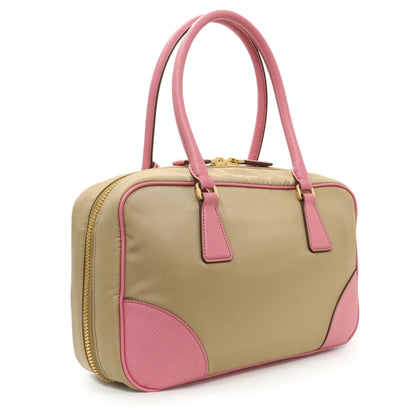 Exclusive Prada Camel Re-Nylon Saffiano Medium Re-Edition 1978 Tote — Side View