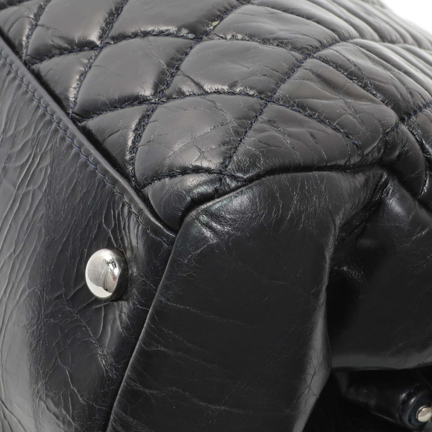 Exclusive Chanel Glazed Calfskin Quilted Large Mademoiselle Bowling Bag — Alternate View 7
