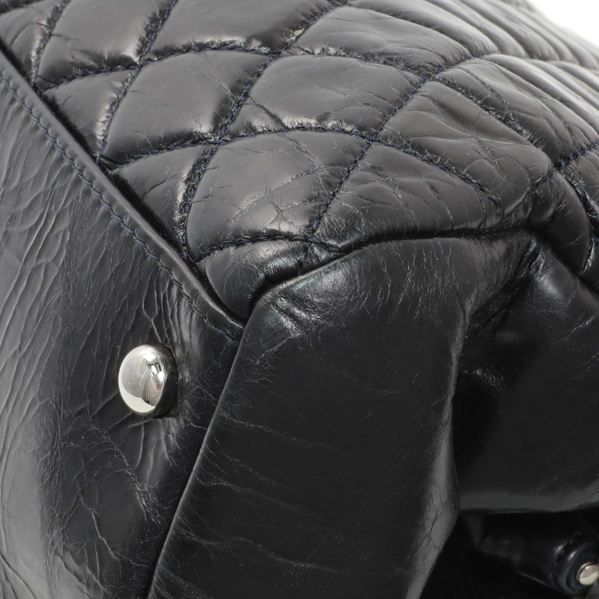 Exclusive Chanel Glazed Calfskin Quilted Large Mademoiselle Bowling Bag — Alternate View 7