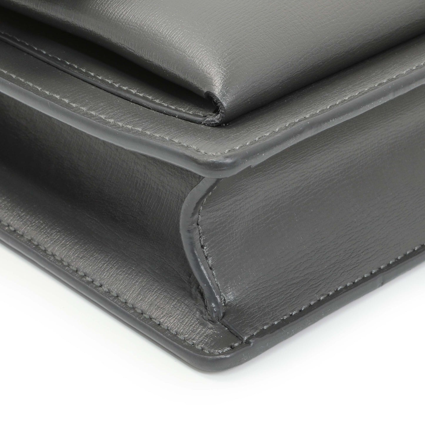Exclusive Saint Laurent Grey Calfskin Medium Monogram Sunset — Top View