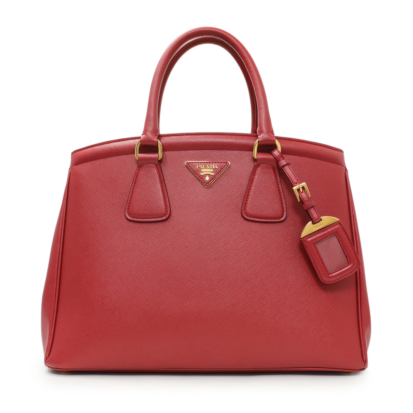 Exclusive Prada Red Saffiano Lux Parabole Tote — Front View