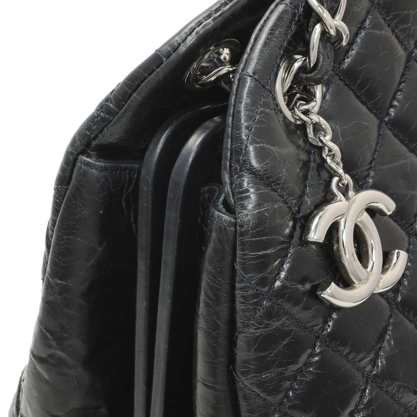 Exclusive Chanel Glazed Calfskin Quilted Large Mademoiselle Bowling Bag — Alternate View 11