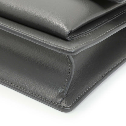 Exclusive Saint Laurent Grey Calfskin Medium Monogram Sunset — Detail View