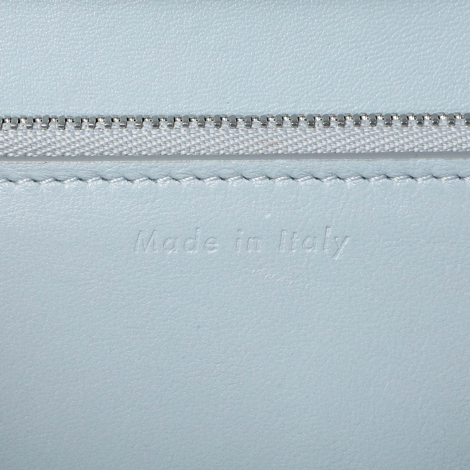 Exclusive Celine Pale Blue Box Calfskin Medium Classic Flap — Lifestyle View