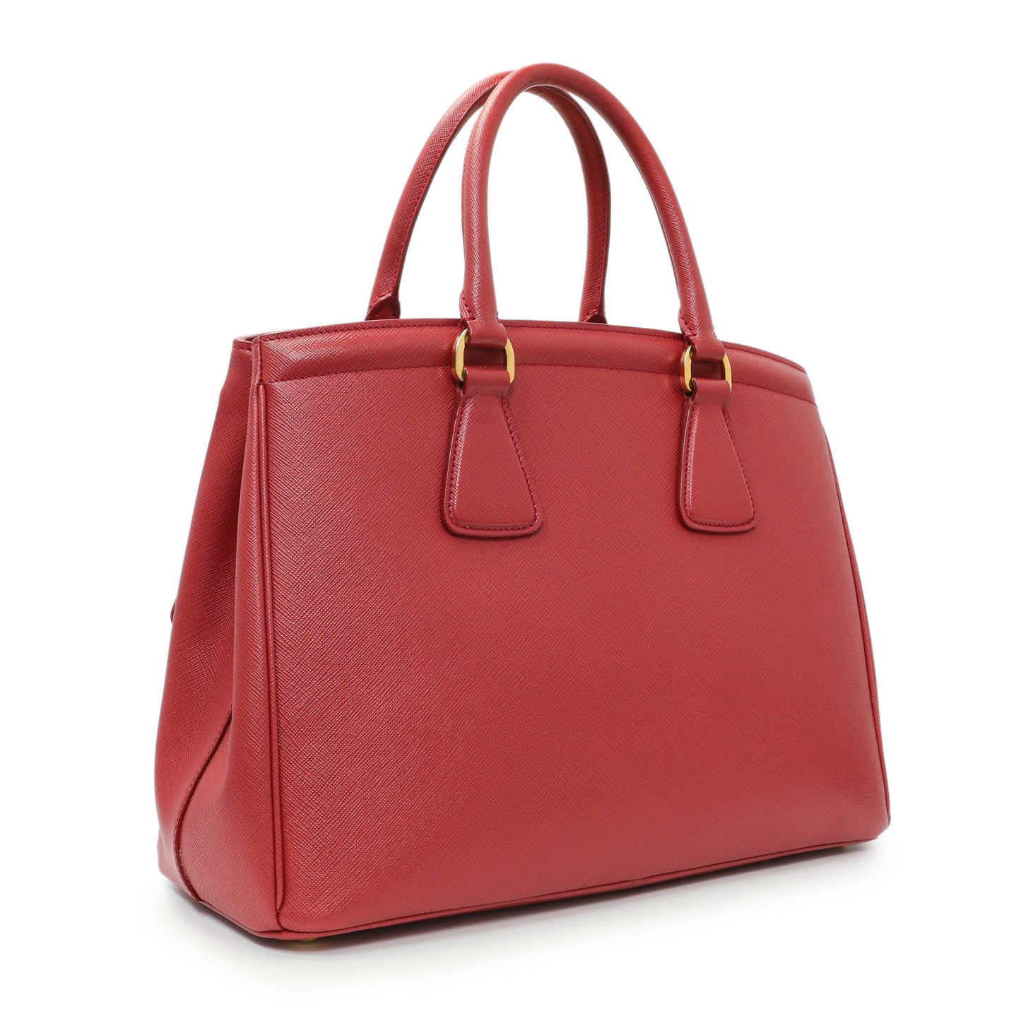 Exclusive Prada Red Saffiano Lux Parabole Tote — Side View