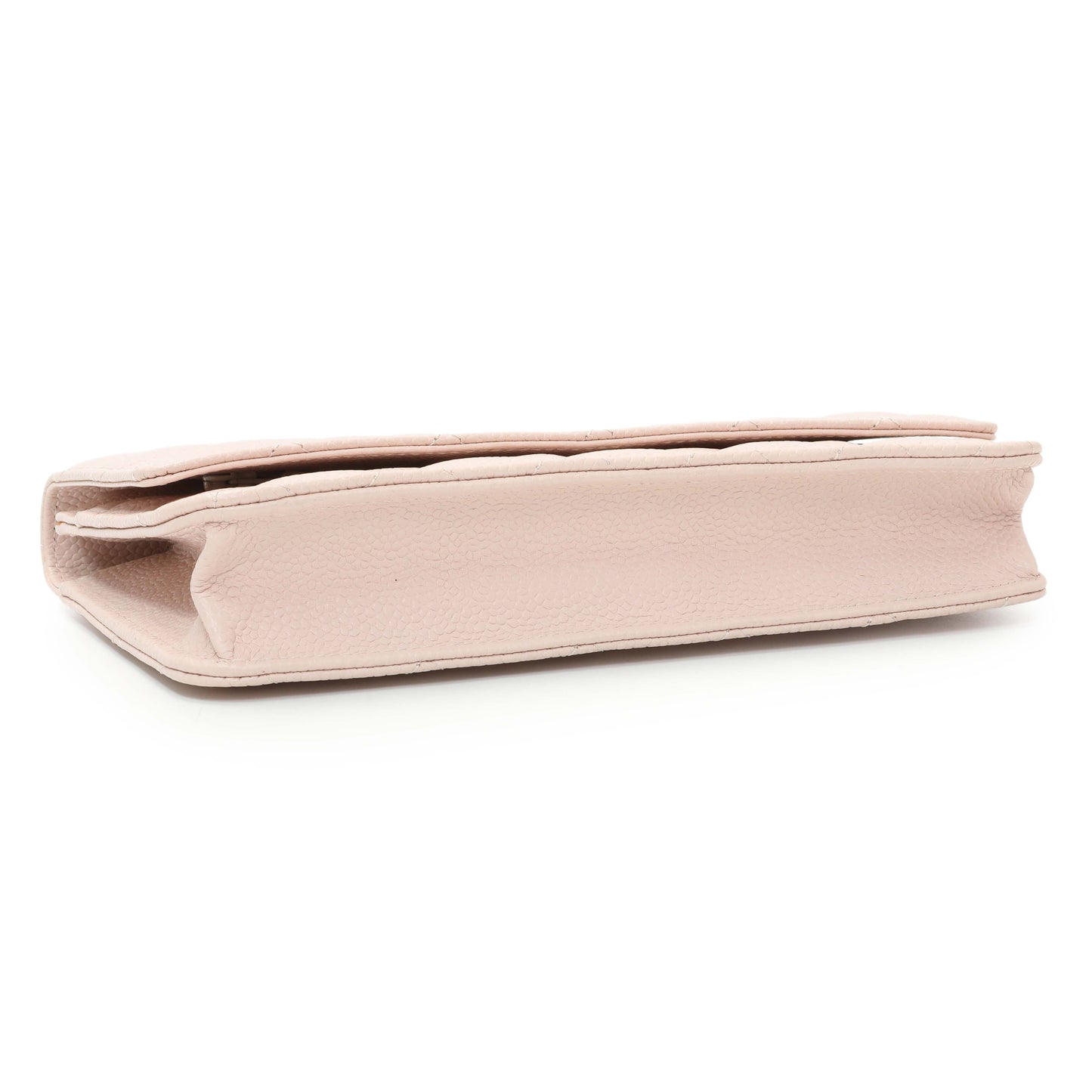 Exclusive Chanel Pink Quilted Caviar Wallet on Chain — Back View