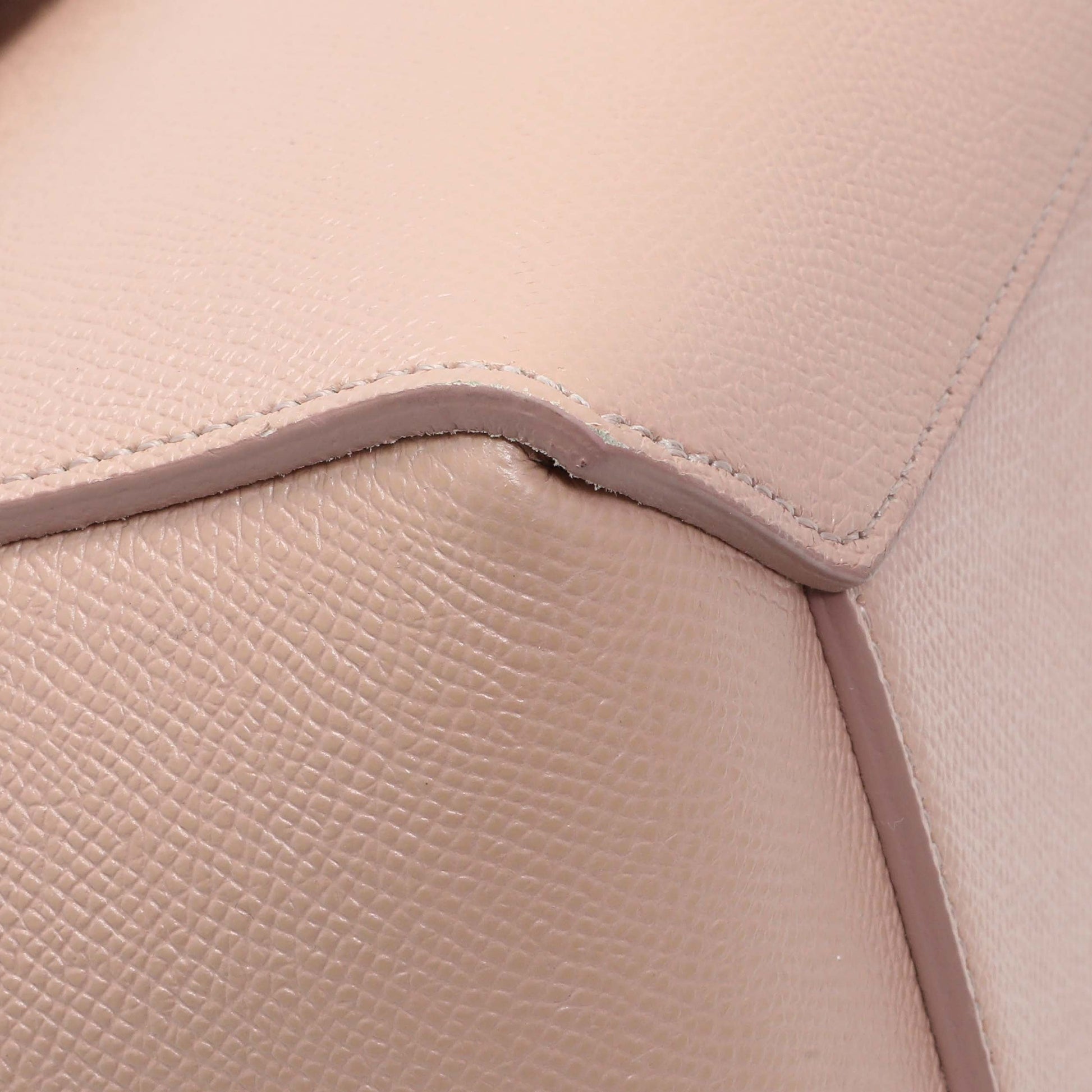 Exclusive Celine Pink Grained Calfskin Micro Belt Bag — Top View