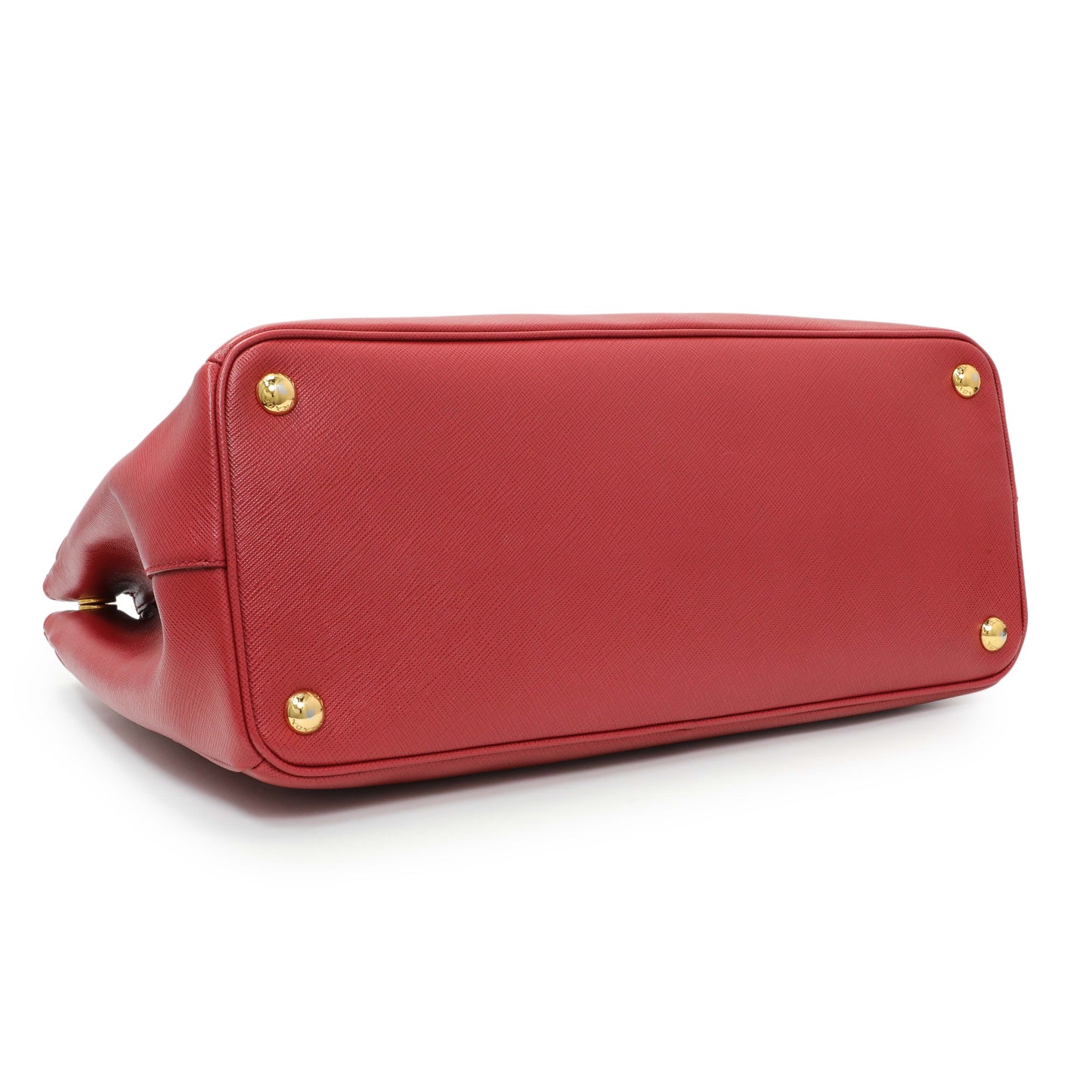 Exclusive Prada Red Saffiano Lux Parabole Tote — Back View