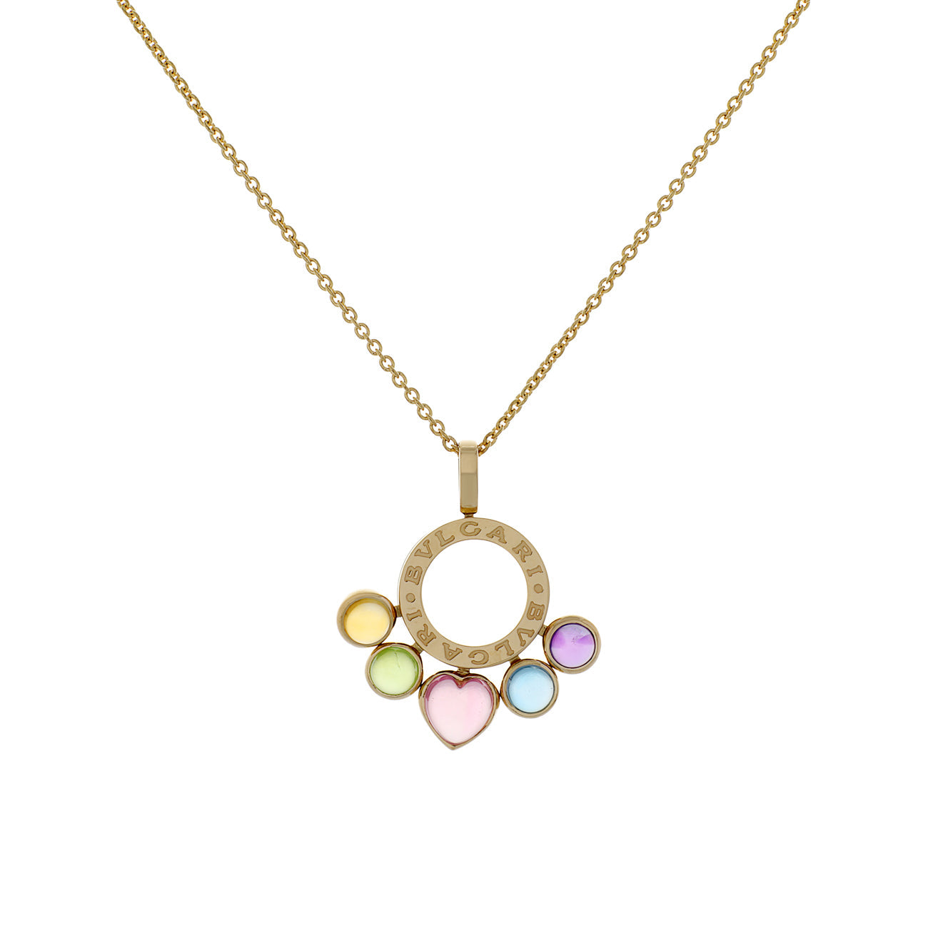 Exclusive Bulgari 18K Yellow Gold Allegra Pendant Necklace — Front View