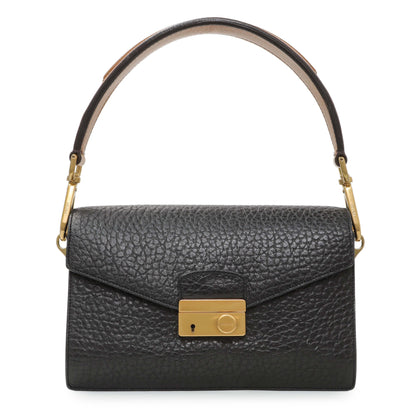 Exclusive Prada Black Calfskin Berlino Sound Semitracolla Bag — Front View