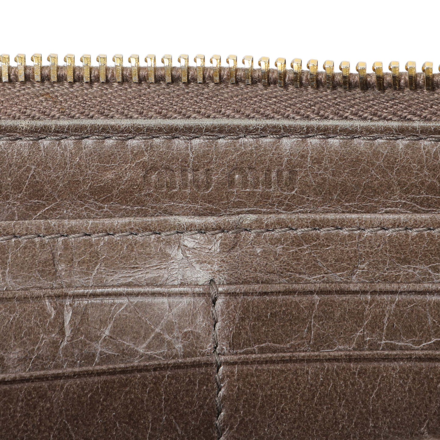 Exclusive Miu Miu Grey Nappa Matelasse Zip Wallet — Alternate View 9