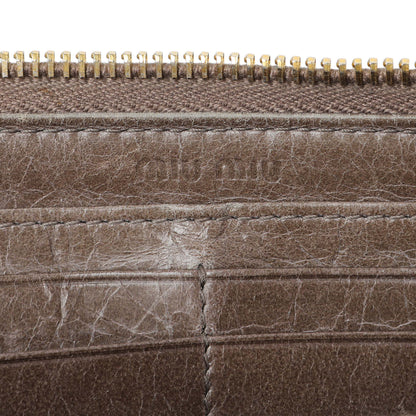 Exclusive Miu Miu Grey Nappa Matelasse Zip Wallet — Alternate View 9