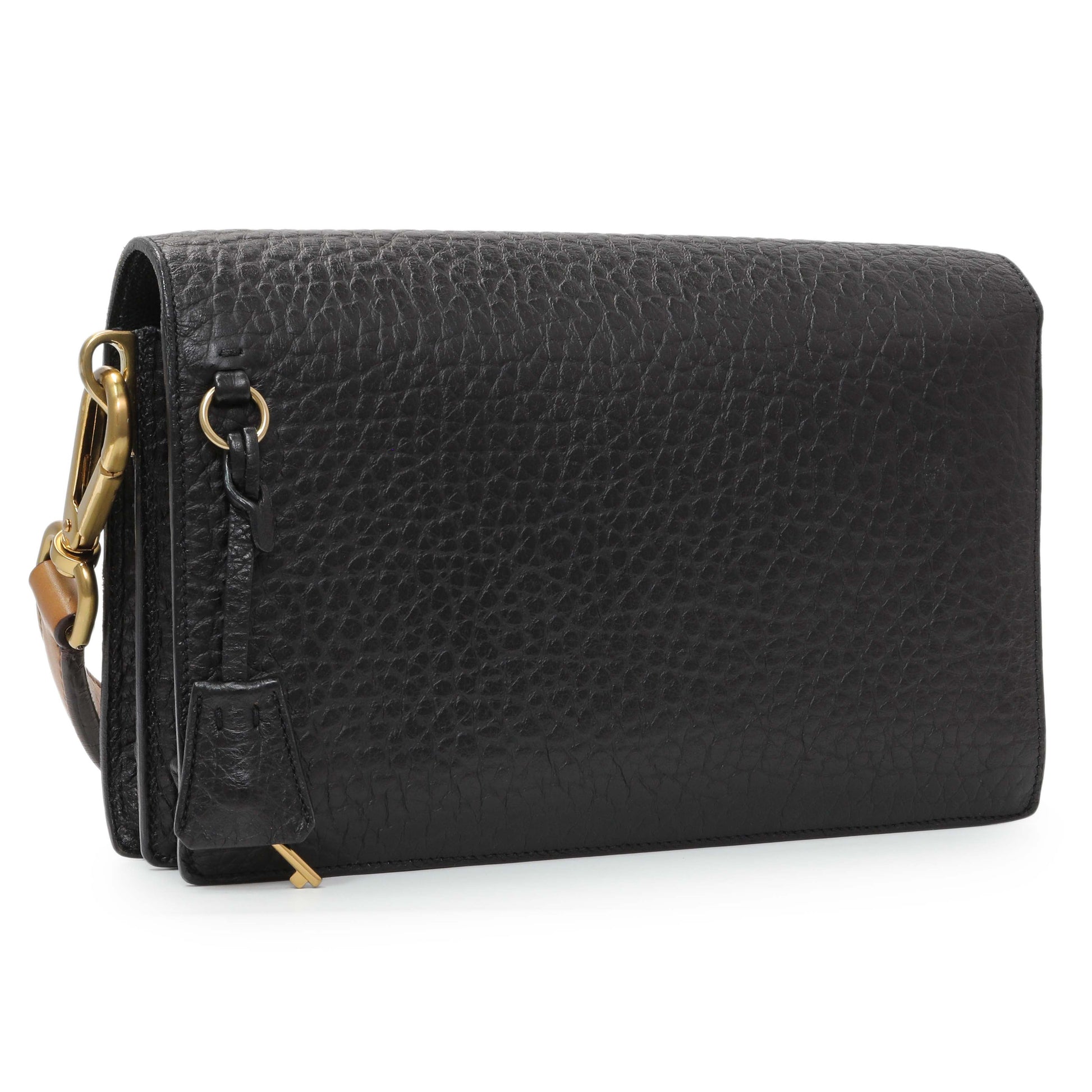 Exclusive Prada Black Calfskin Berlino Sound Semitracolla Bag — Side View