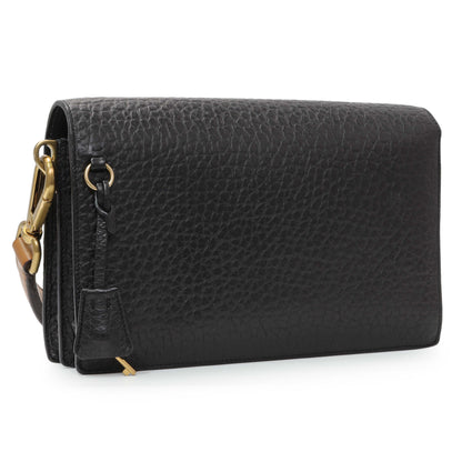 Exclusive Prada Black Calfskin Berlino Sound Semitracolla Bag — Side View