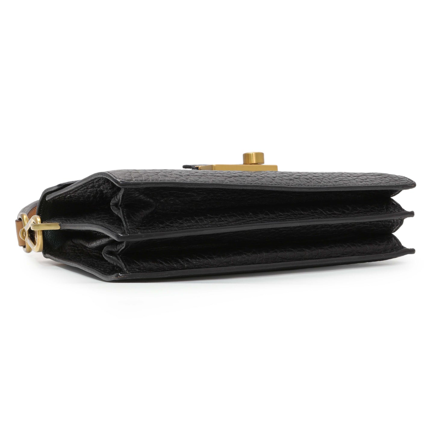 Exclusive Prada Black Calfskin Berlino Sound Semitracolla Bag — Back View