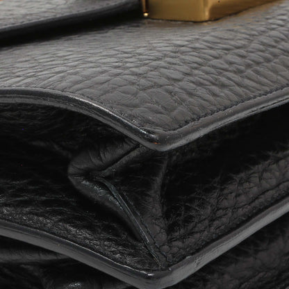 Exclusive Prada Black Calfskin Berlino Sound Semitracolla Bag — Top View