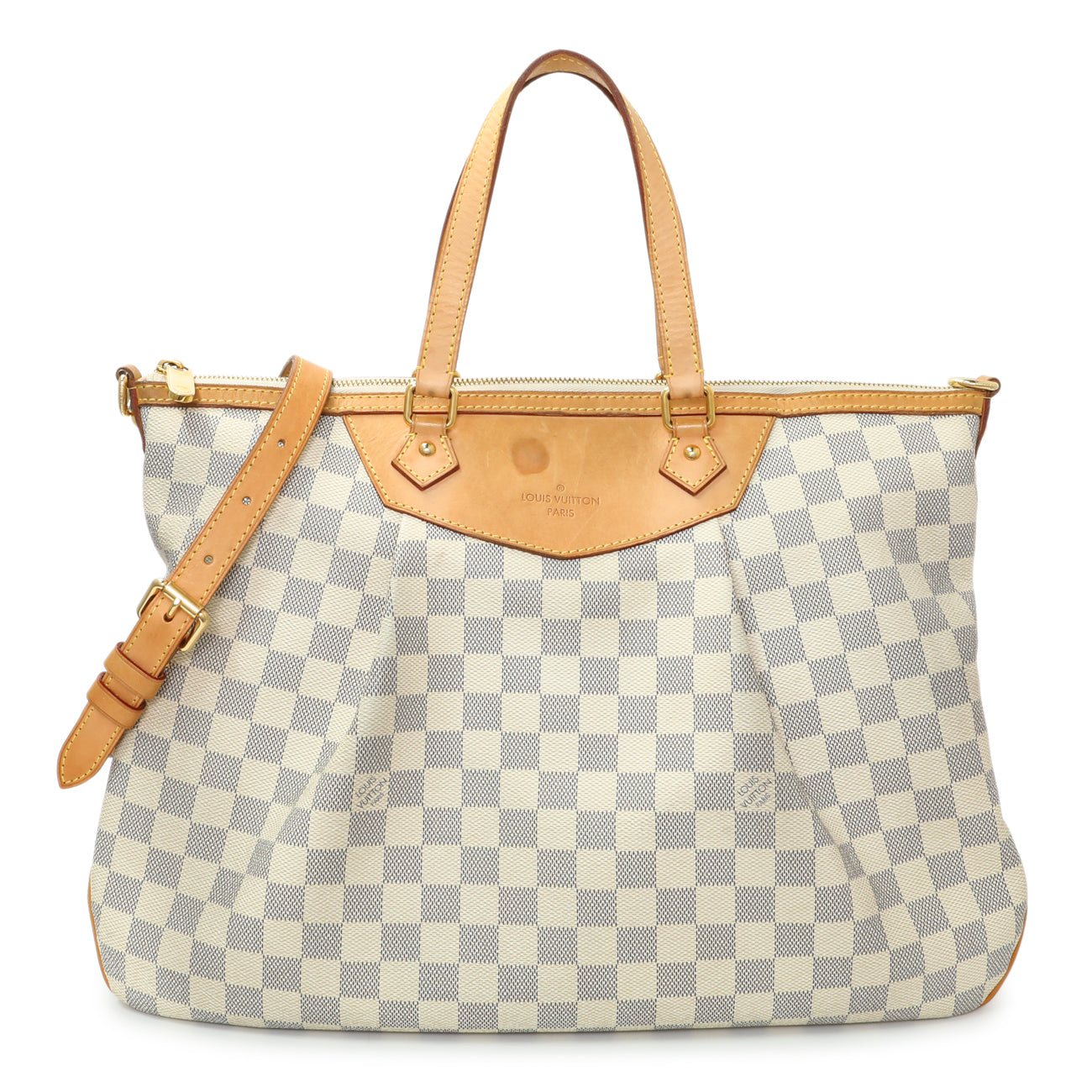 Exclusive Louis Vuitton Damier Azur Siracusa GM — Front View