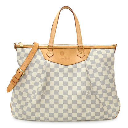 Exclusive Louis Vuitton Damier Azur Siracusa GM — Front View
