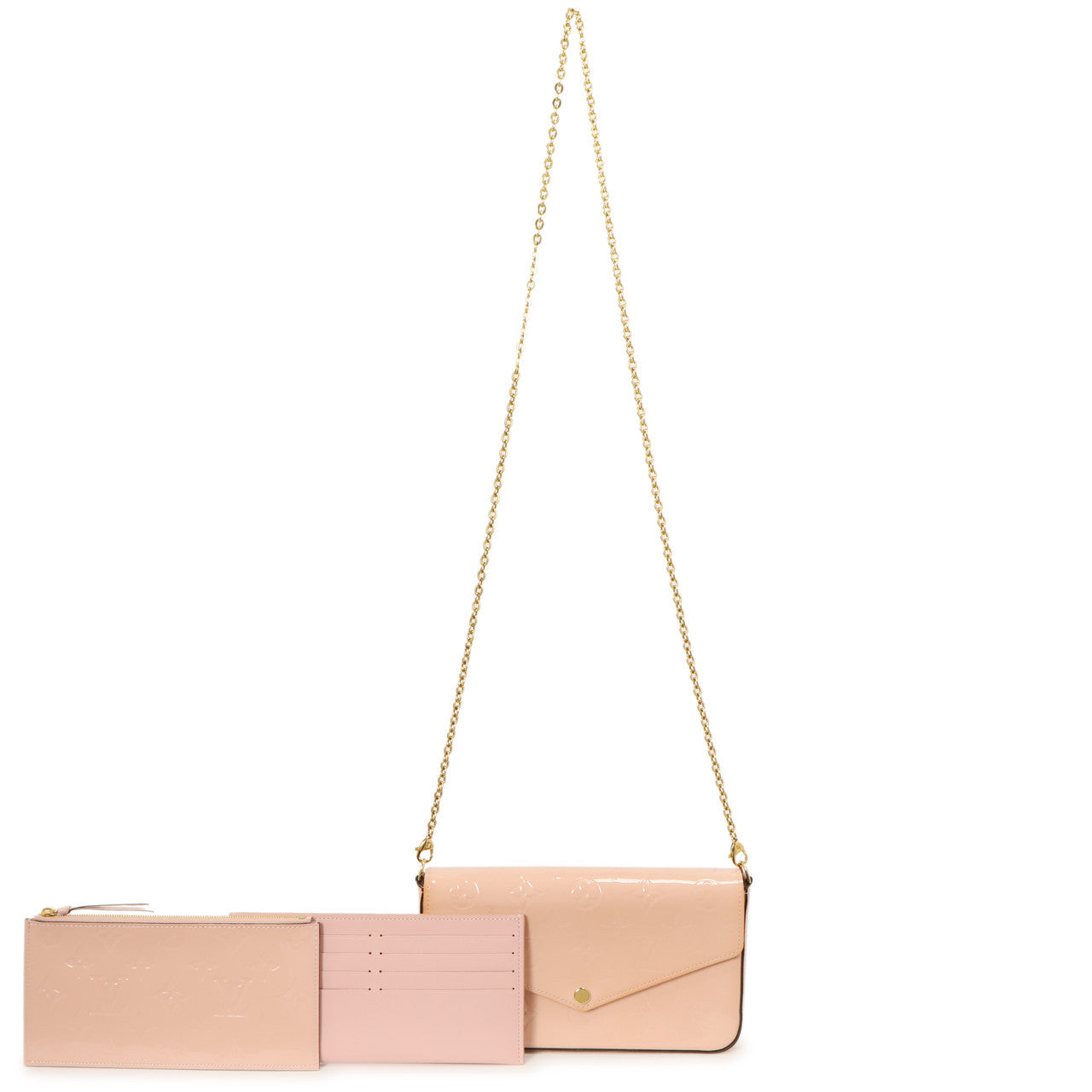 Exclusive Louis Vuitton Rose Ballerine Vernis Pochette  Felicie — Front View