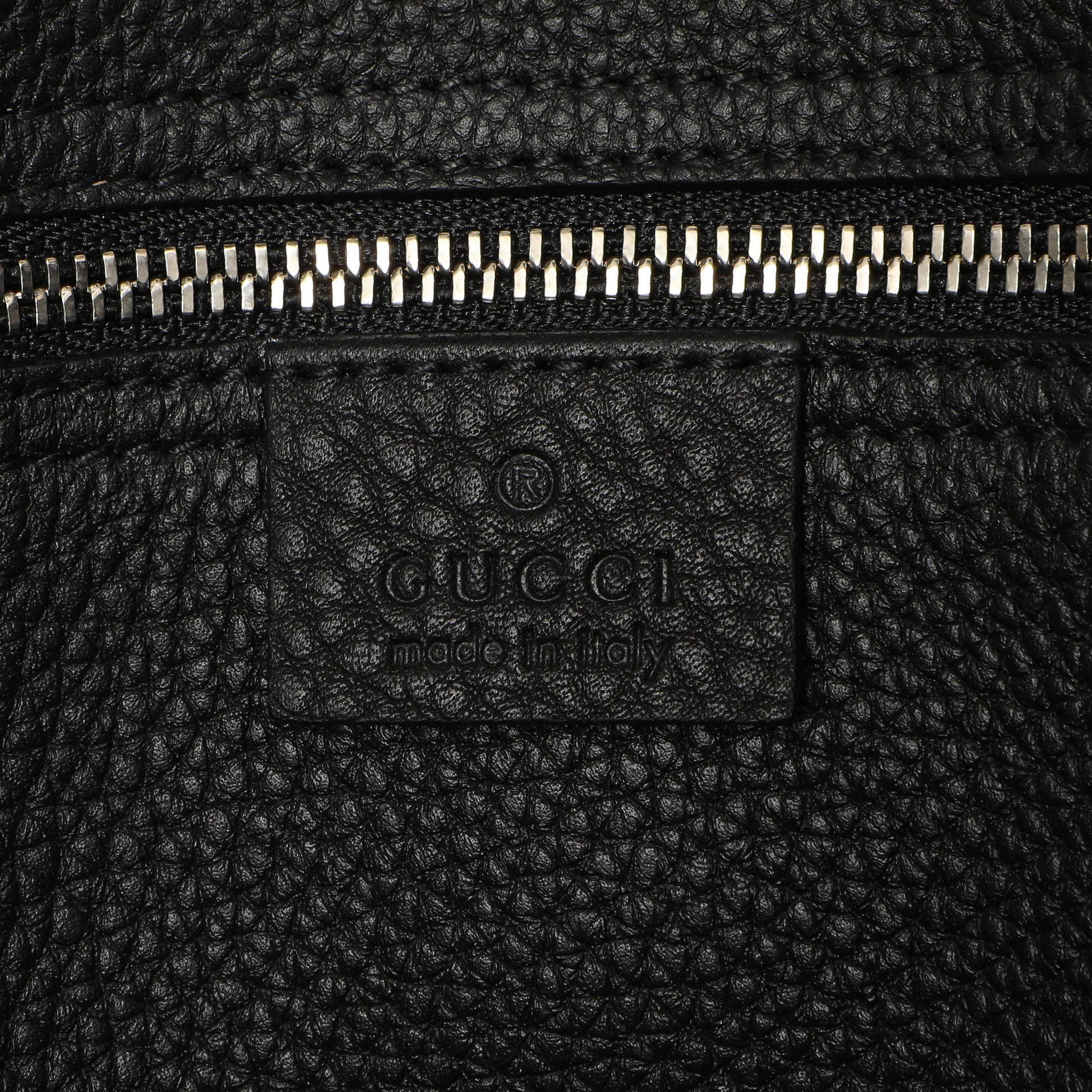 Exclusive Gucci Black Soft Calfskin Medium Jackie Top Handle Bag — Detail View