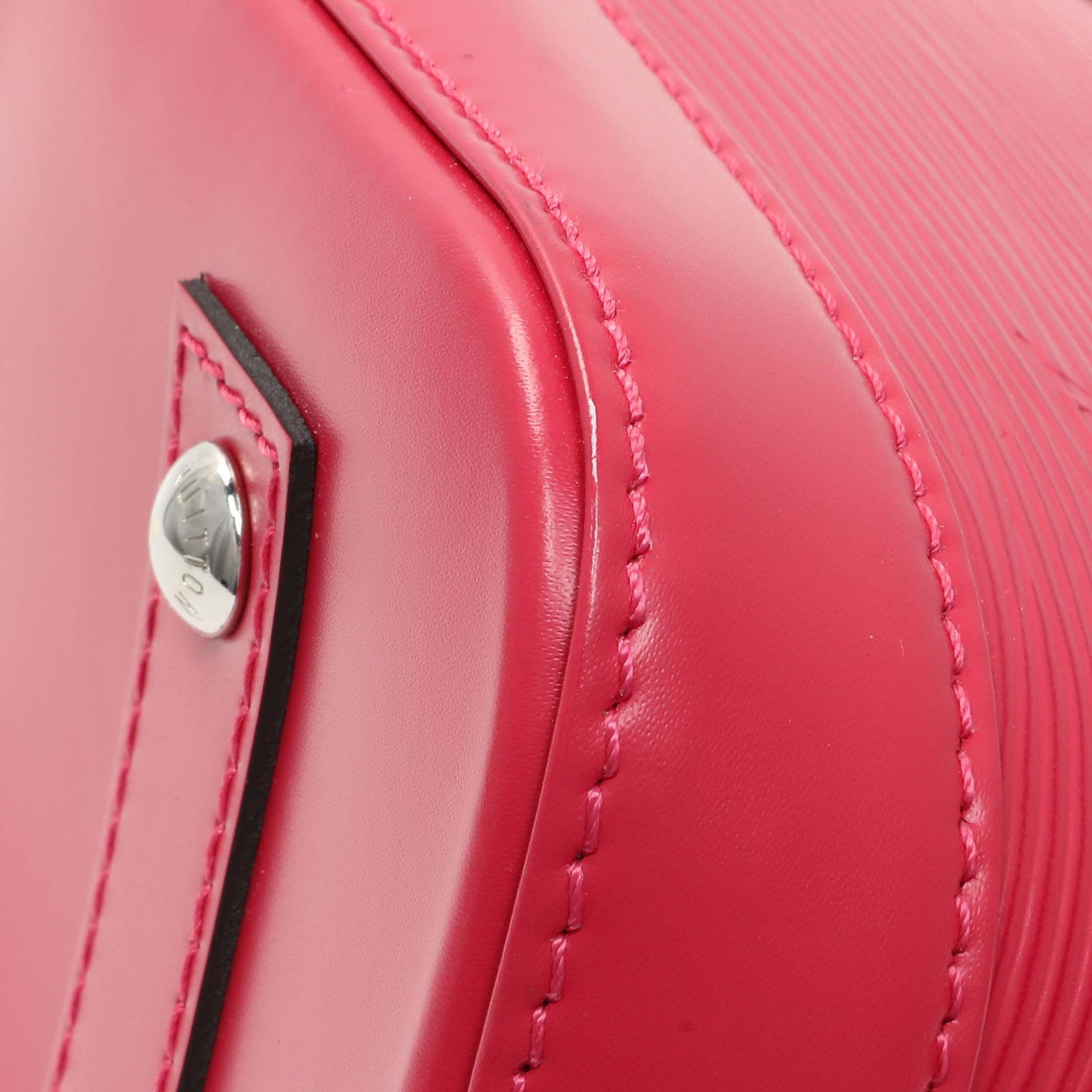 Exclusive Louis Vuitton Rose Pondicherry Epi Jacquard Alma BB — Detail View