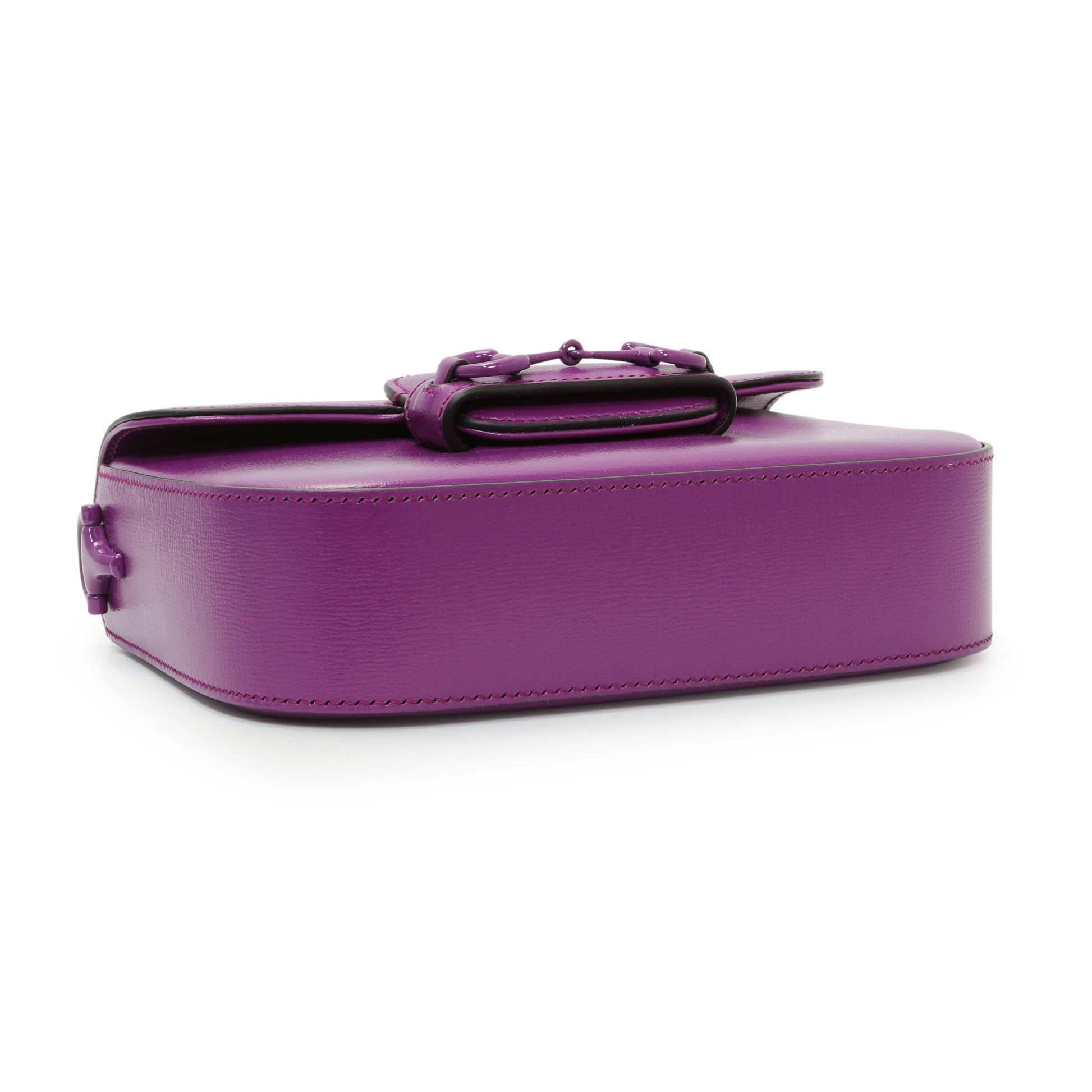 Exclusive Gucci Purple Calfskin Horsebit 1955 Small Shoulder Bag — Back View