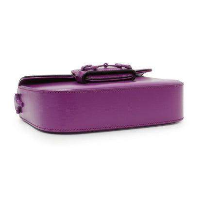 Exclusive Gucci Purple Calfskin Horsebit 1955 Small Shoulder Bag — Back View
