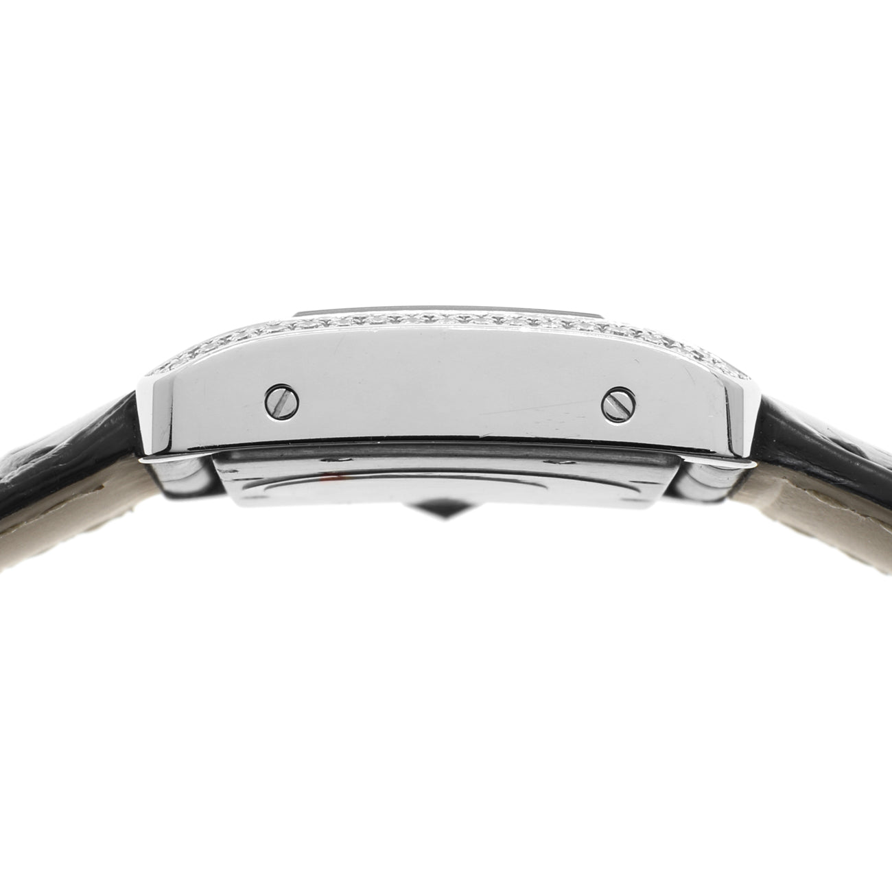 Exclusive Cartier 18K White Gold Diamond Tank Divan 2613 — Back View