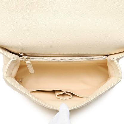 Exclusive Chanel Ivory Quilted Caviar Lizard Medium Coco Handle — Alternate View 8