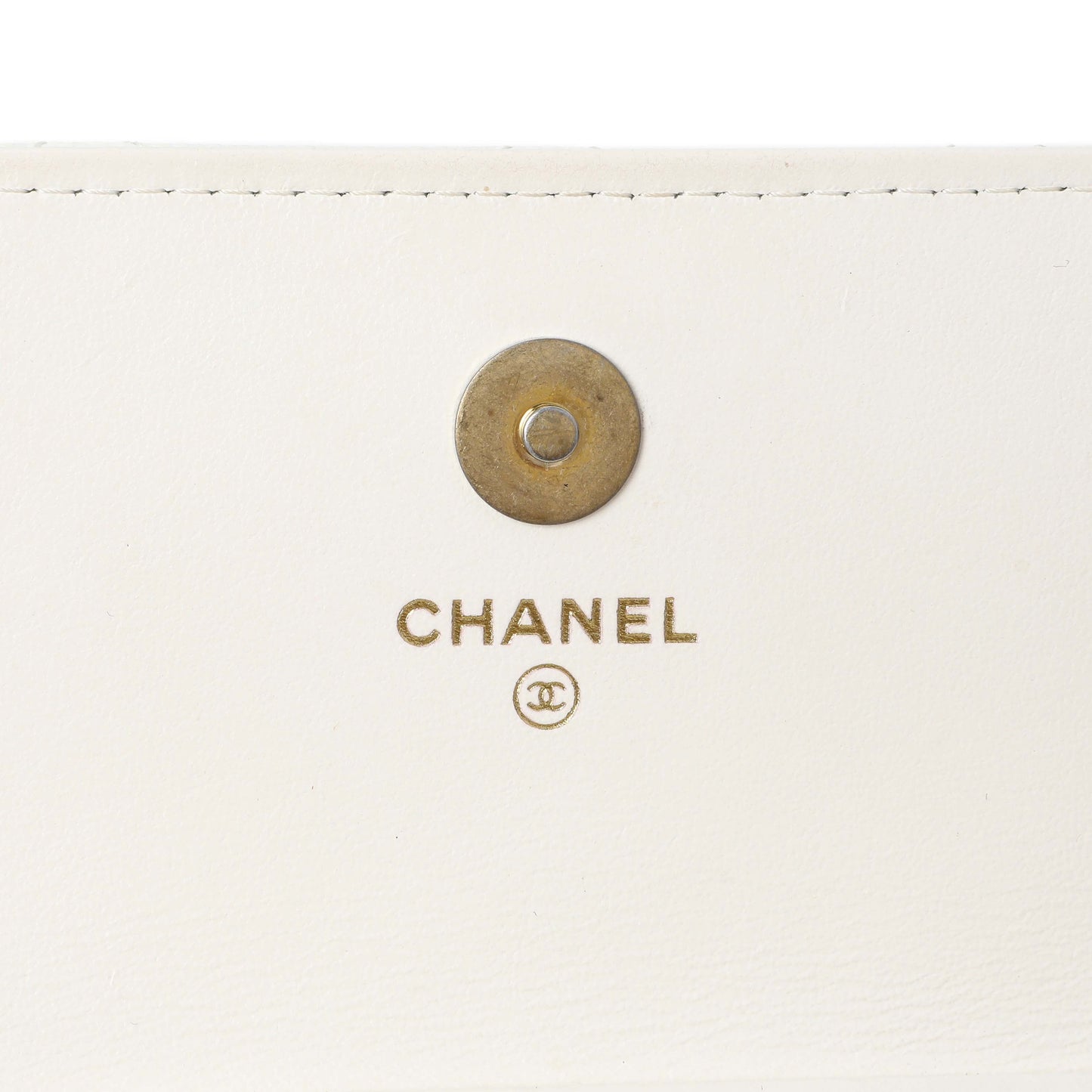 Exclusive Chanel White Caviar Quilted Flap Phone Holder With Chain — Alternate View 9