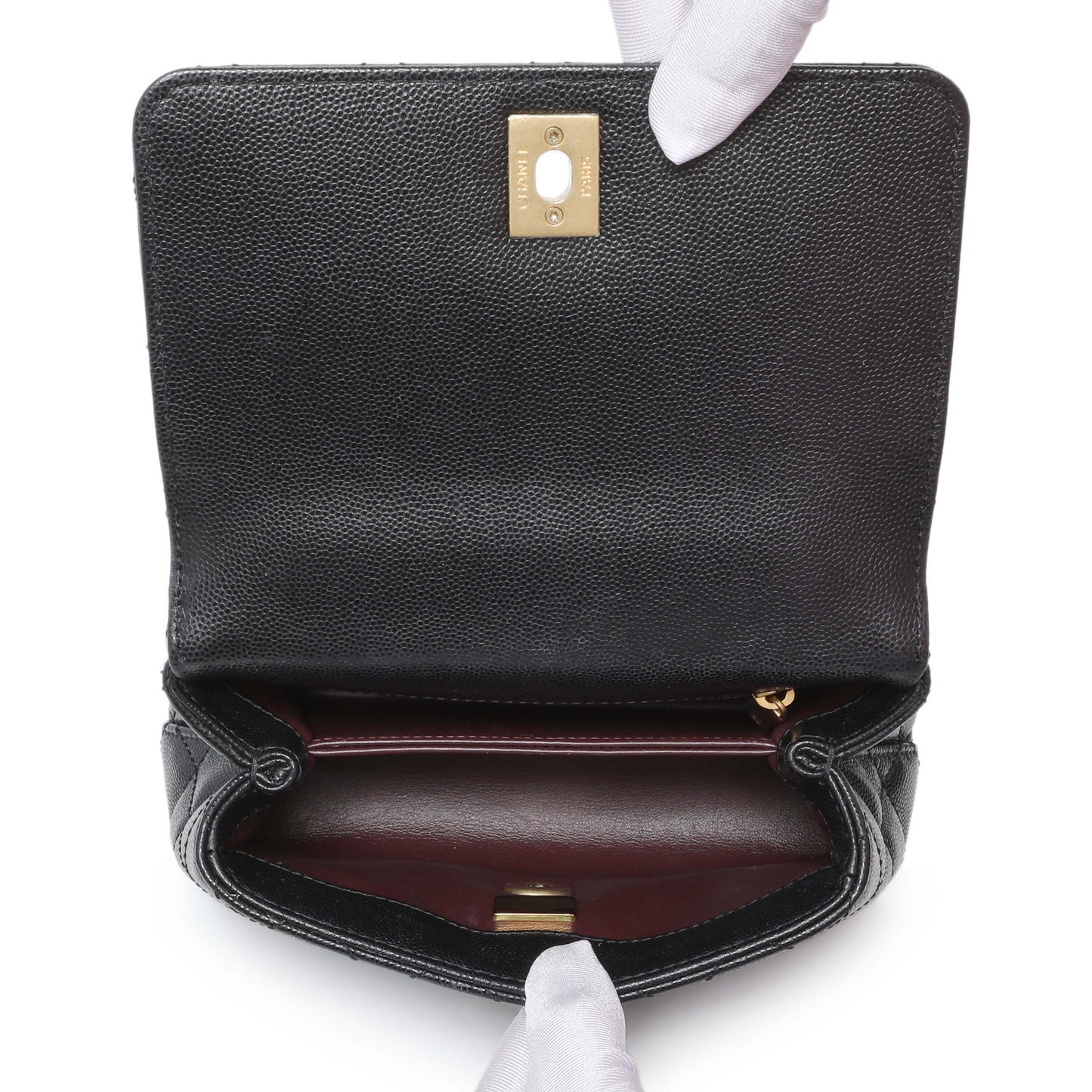 Exclusive Chanel Black Caviar Quilted Extra Mini Coco Handle — Alternate View 8