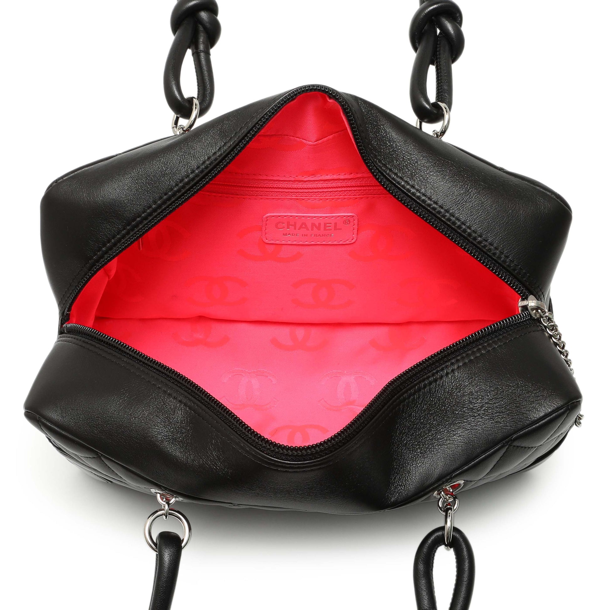 Exclusive Chanel Black Quilted Calfskin Large Cambon Bowler — Top View