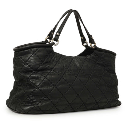 Exclusive Chanel Black Iridescent Quilted Calfskin Sea Hit Tote — Side View