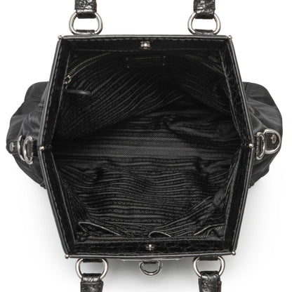 Exclusive Prada Black Nylon Frame Tote — Top View