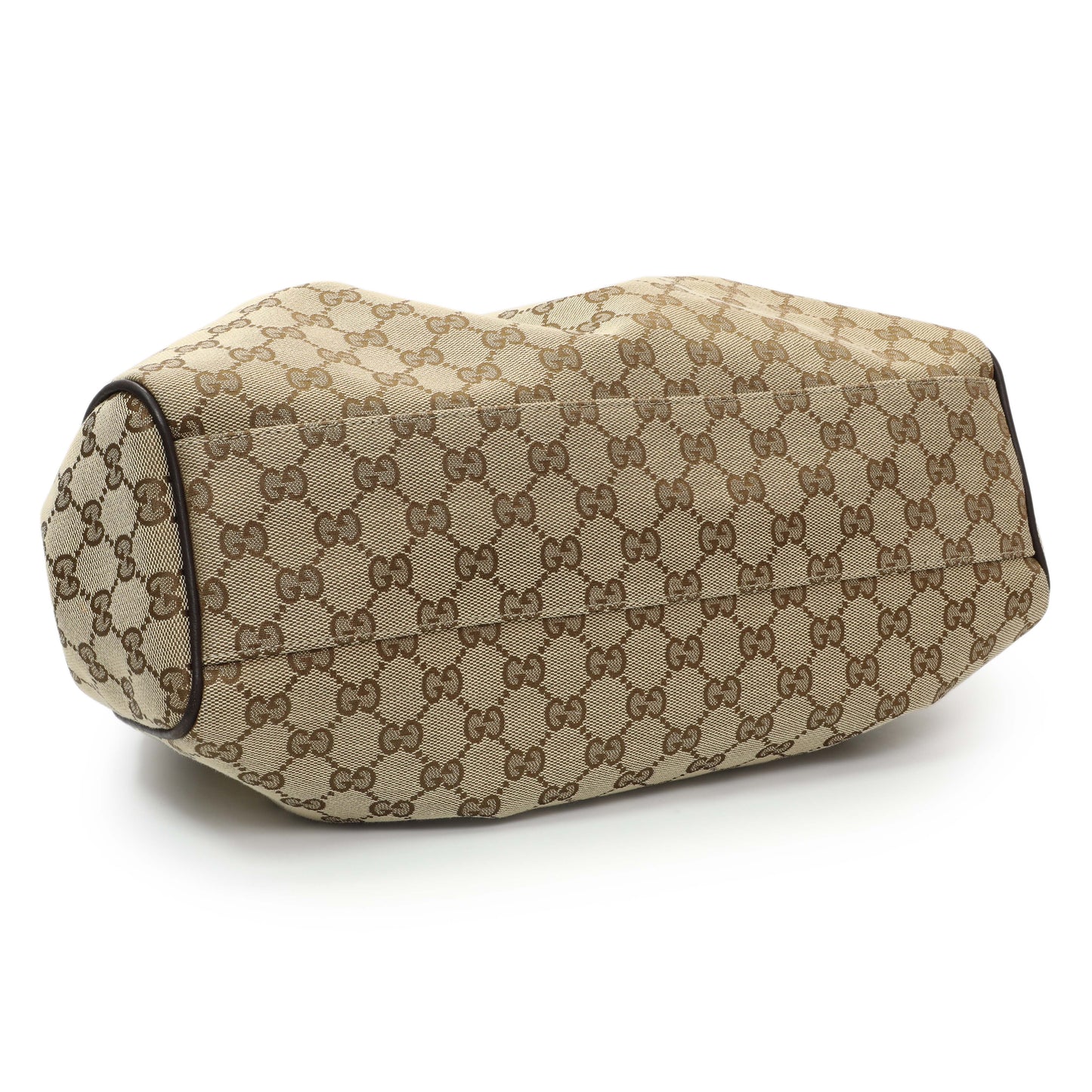 Exclusive Gucci Brown Monogram Medium Sukey — Back View