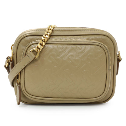 Exclusive Burberry Monogram Embossed Calfskin Camera Chain Bag — Front View