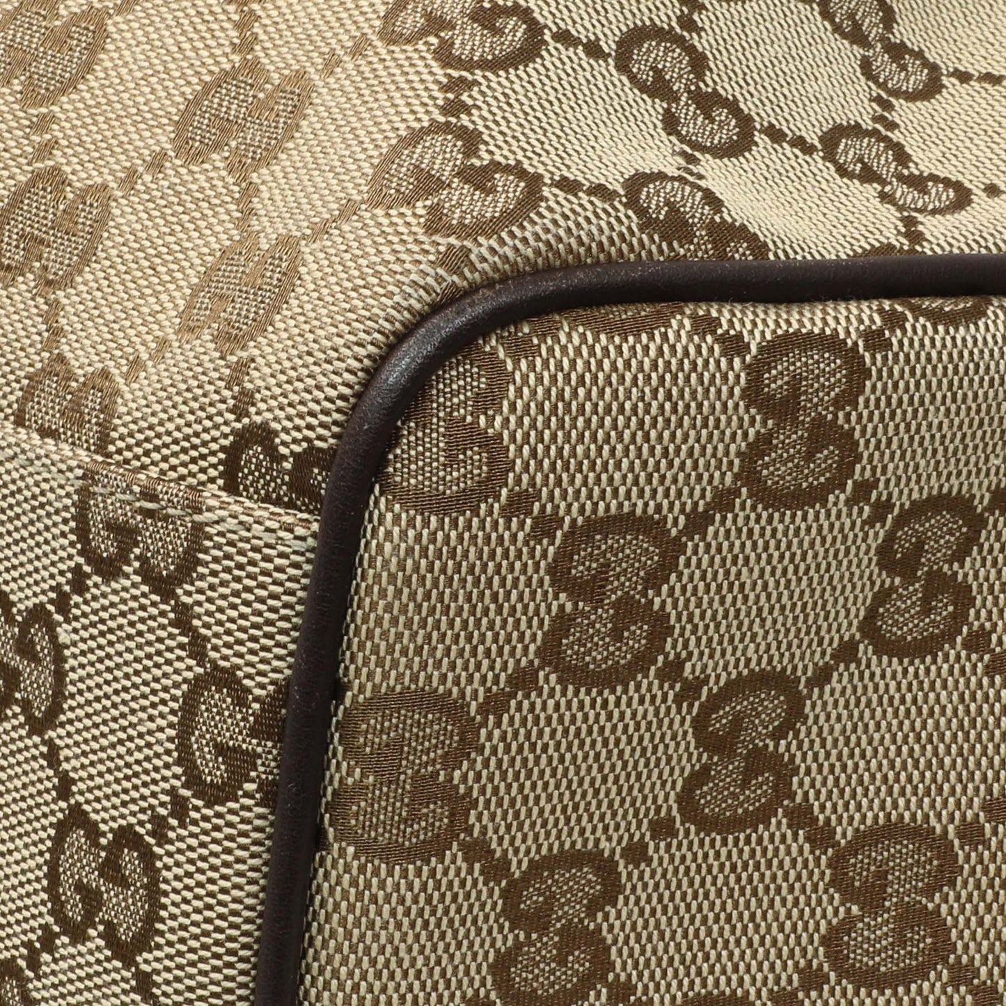Exclusive Gucci Brown Monogram Medium Sukey — Detail View