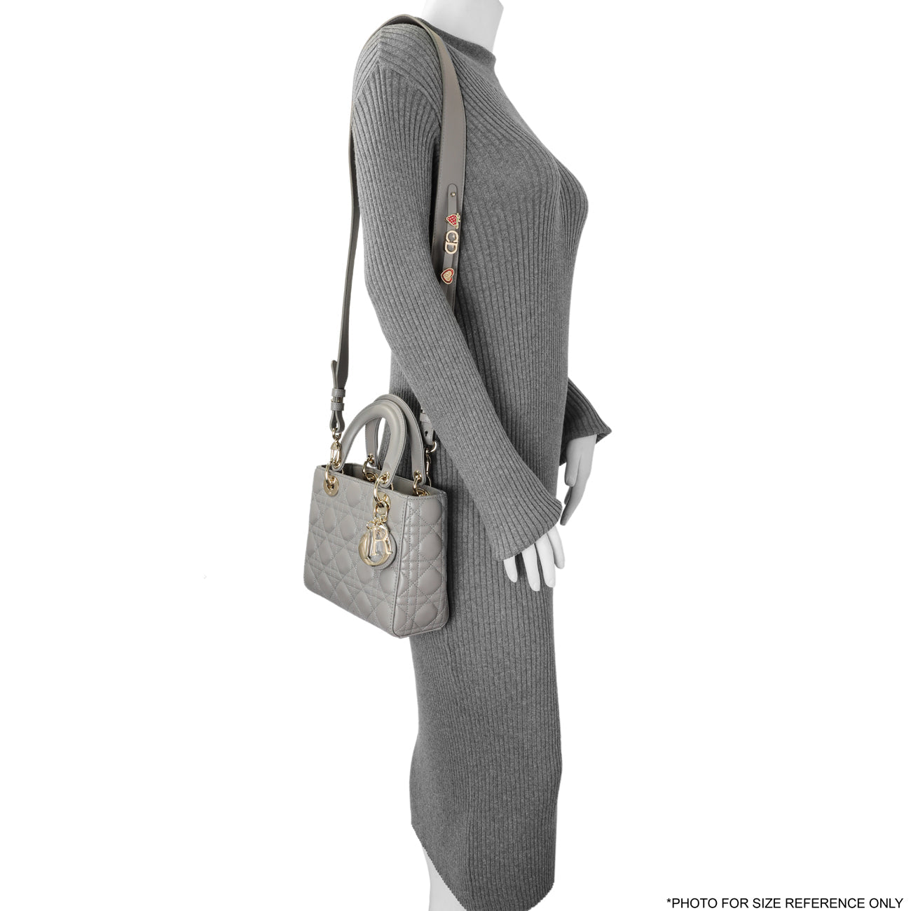 Exclusive Christian Dior Grey Lambskin Cannage Small My ABCDior Lady Dior — Alternate View 7